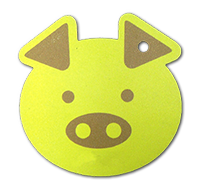 Plastikkarte Sonderformat Schweinekopf (Vorderseite)